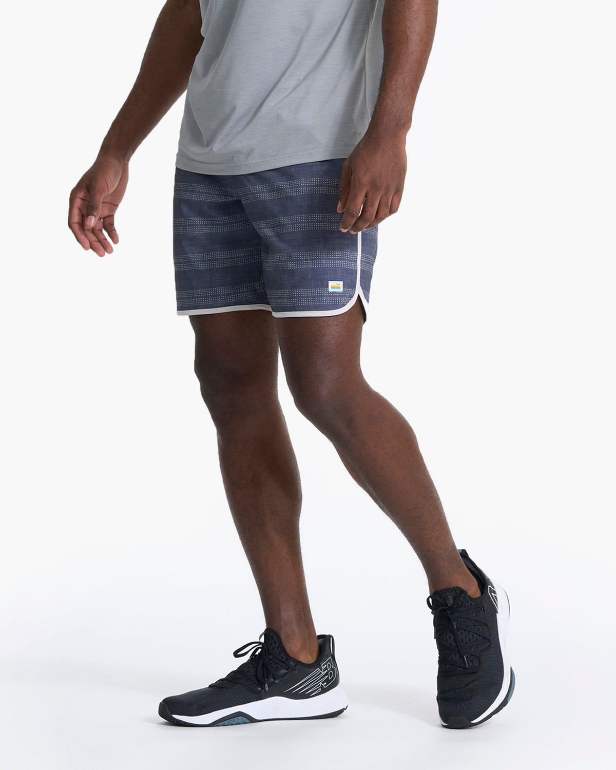 Banks Short Unlined 7 | Charcoal Linen Dot