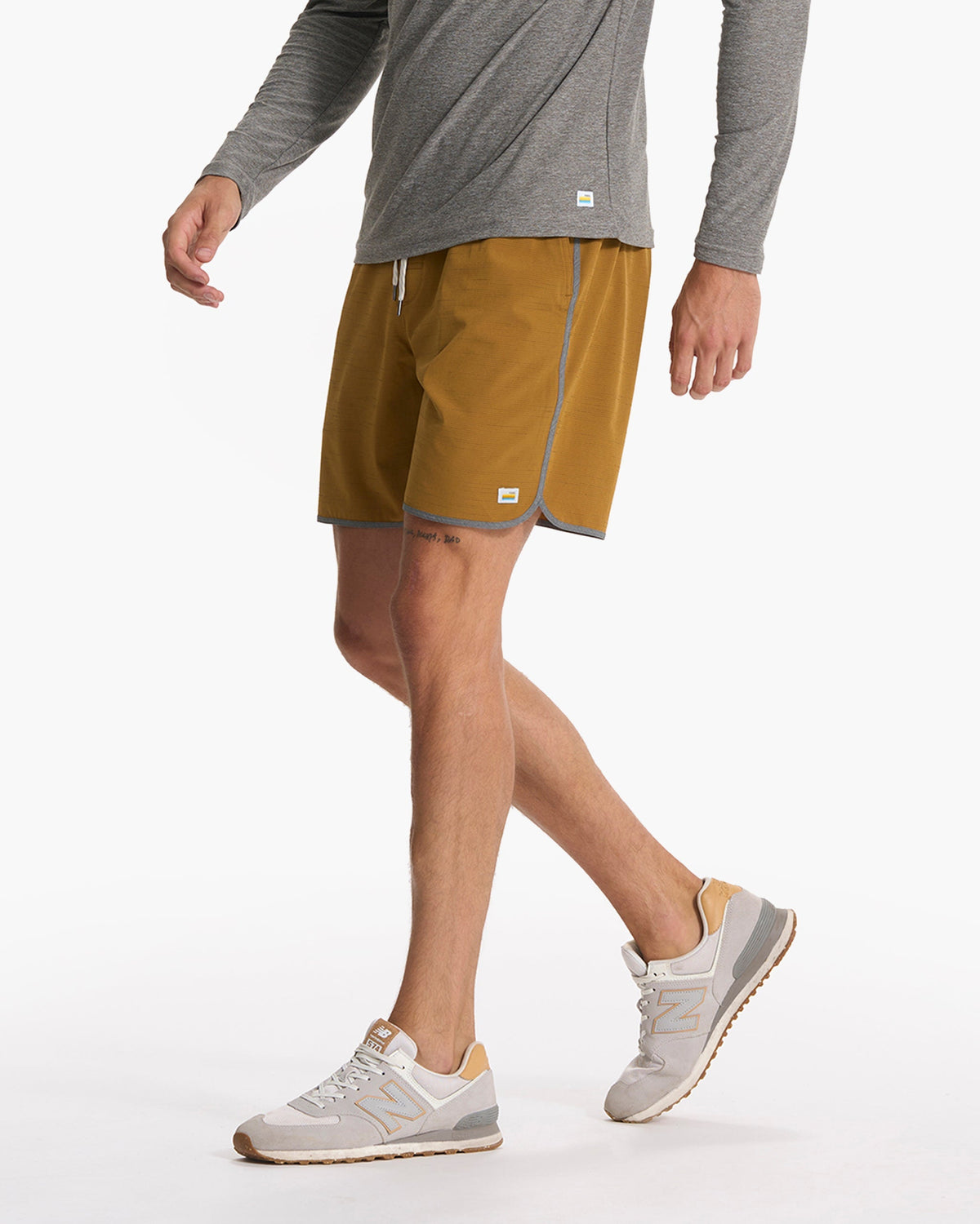 Banks Short Unlined 7 | Dark Golden Slub Stripe