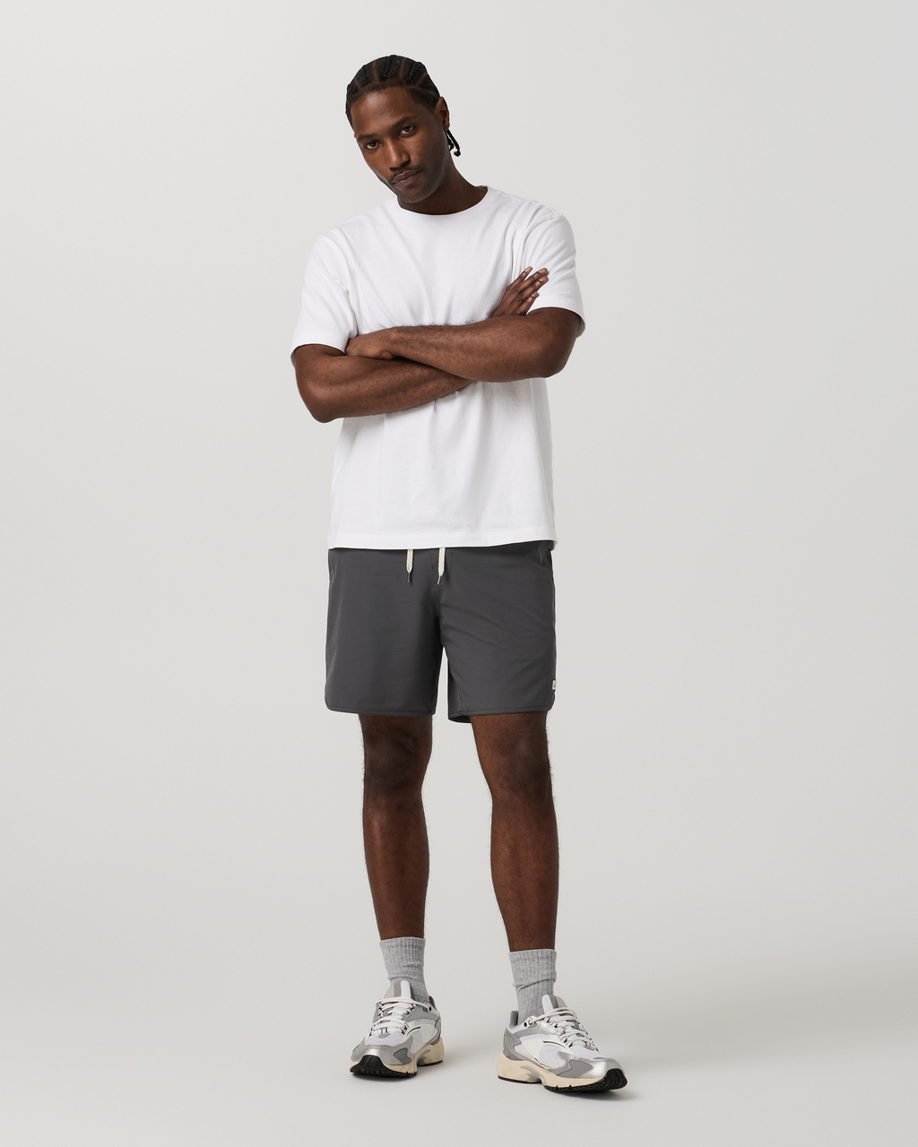 Banks Short Unlined 7 | Dark Pewter Slub Stripe