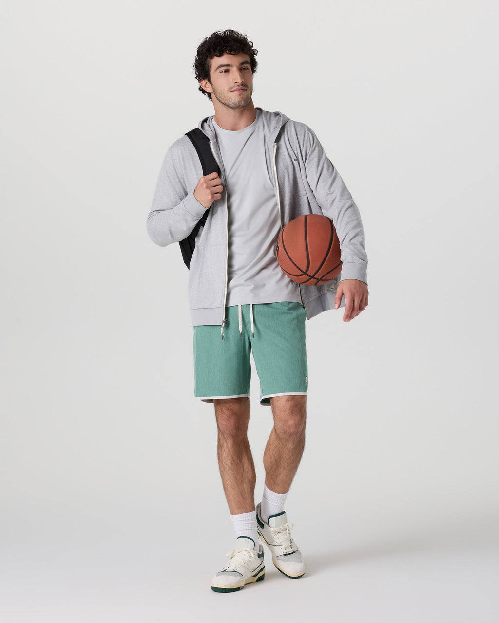 Banks Short Unlined 7 | Hedge Green Linen Texture