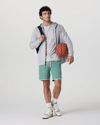 Banks Short Unlined 7 | Hedge Green Linen Texture