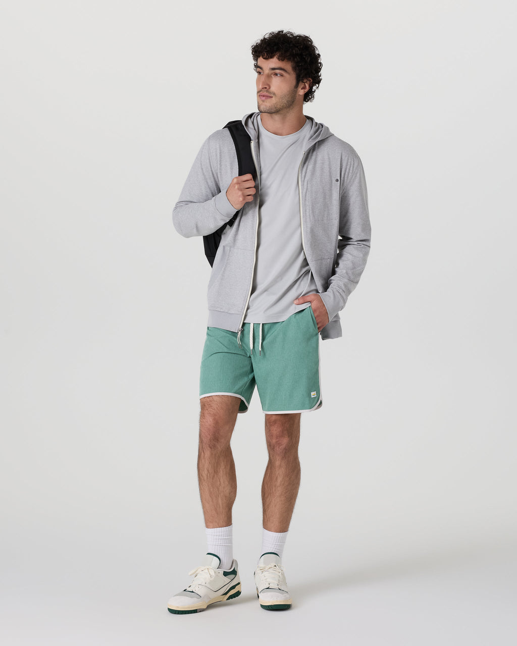 Banks Short Unlined 7 | Hedge Green Linen Texture