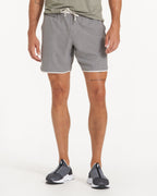 Banks Short Unlined 7 | Grey Engineered Stripe