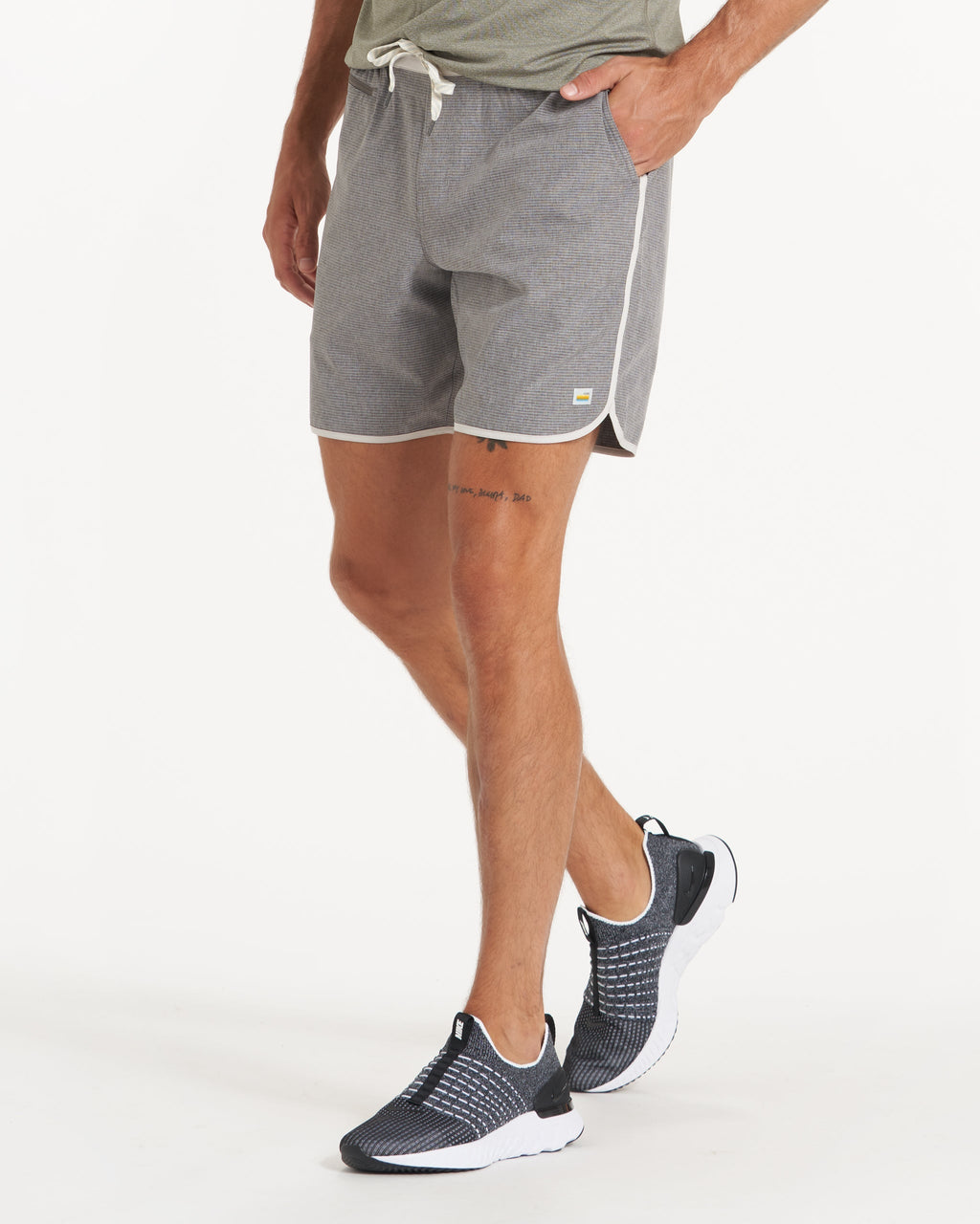 Banks Short Unlined 7 | Grey Engineered Stripe