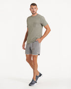 Banks Short Unlined 7 | Grey Engineered Stripe
