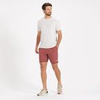 Banks Short Unlined 7 | Red Clay Linen Texture