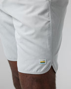 Banks Short Unlined 7 | Sky Grey Linen Texture