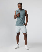 Banks Short Unlined 7 | Sky Grey Linen Texture