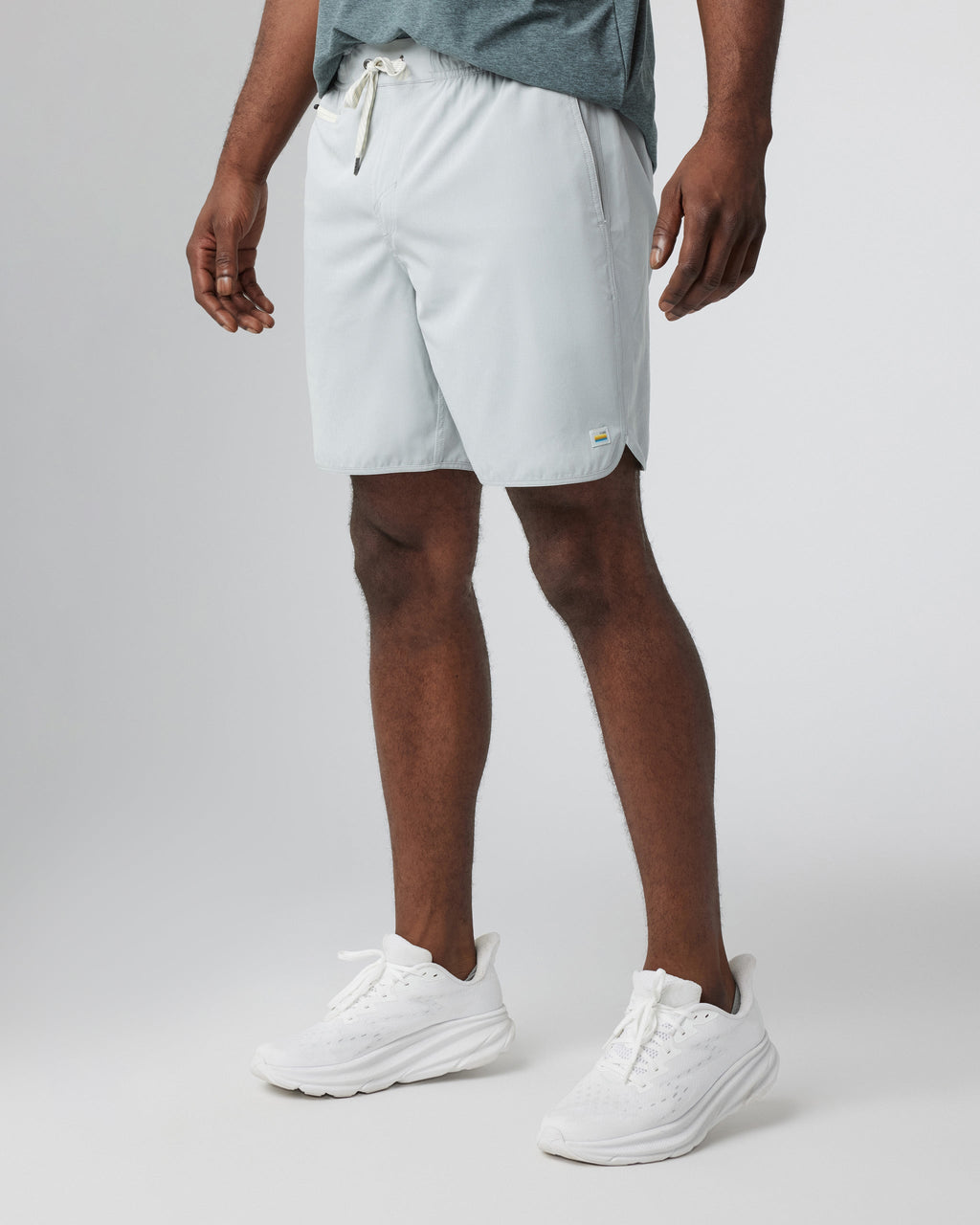 Banks Short Unlined 7 | Sky Grey Linen Texture