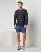 Banks Short Unlined 5 | Azure Linen Texture