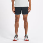 Banks Short Unlined 5 | Black Linen Texture