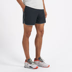 Banks Short Unlined 5 | Black Linen Texture