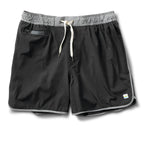 Banks Short Unlined 5 | Black Linen Texture