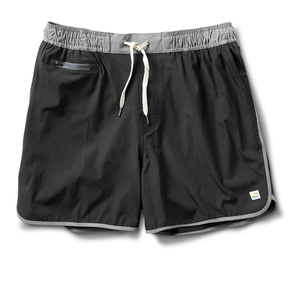 Banks Short Unlined 5 | Black Linen Texture