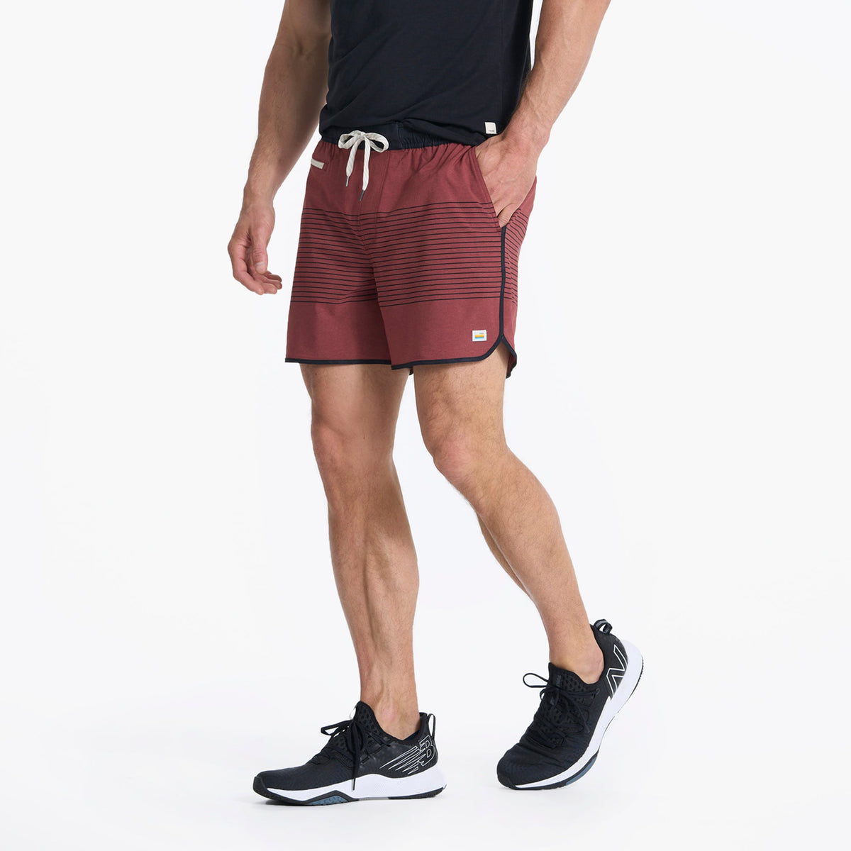 Banks Short Unlined 5 | Currant Stripe