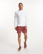Banks Short Unlined 5 | Earth Red Linen Texture