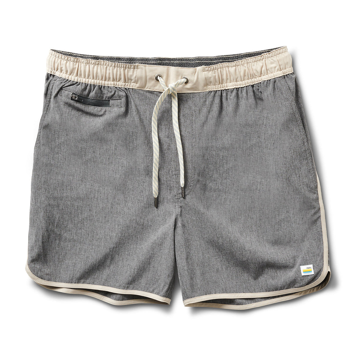 Banks Short Unlined 5 | Grey Linen Texture