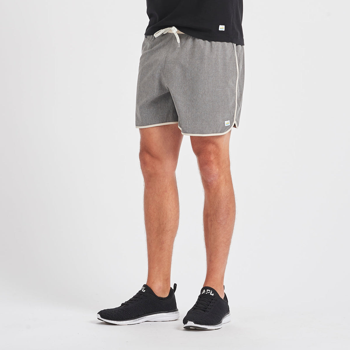Banks Short Unlined 5 | Grey Linen Texture