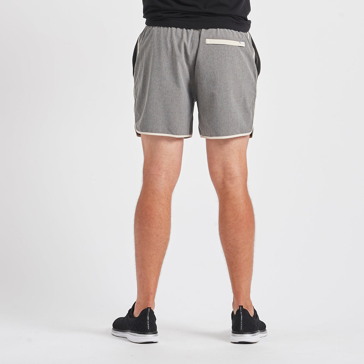Banks Short Unlined 5 | Grey Linen Texture