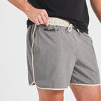 Banks Short Unlined 5 | Grey Linen Texture