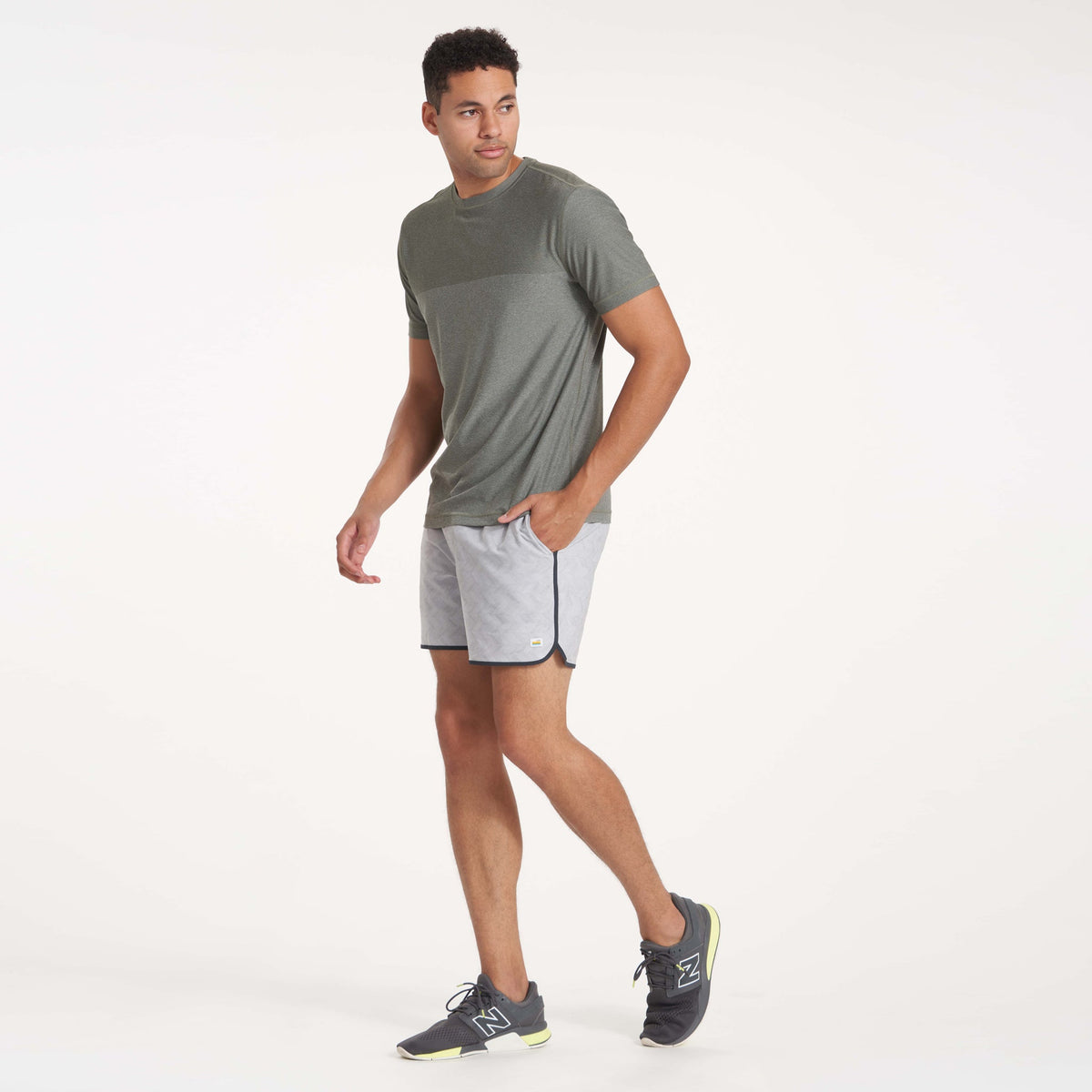 Banks Short Unlined 5 | Platinum Herringbone