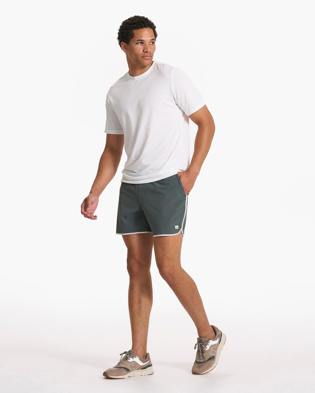 Banks Short Unlined 5 | Smoked Beryl Slub Stripe