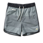 Banks Short Unlined 5 | Steel Blue Linen Texture Stripe