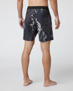 Infinity Boardshort | Charcoal Leaves