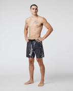 Infinity Boardshort | Charcoal Leaves