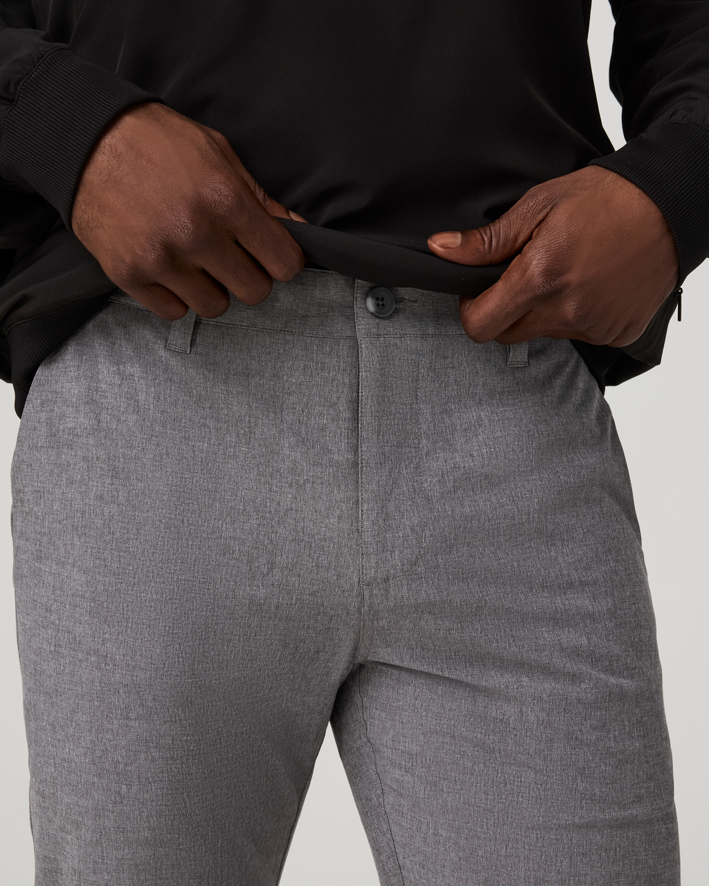 Aim Trouser Athletic Slim Fit 30 | Gull Grey Linen Texture