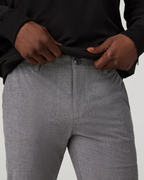 Aim Trouser Athletic Slim Fit 30 | Gull Grey Linen Texture