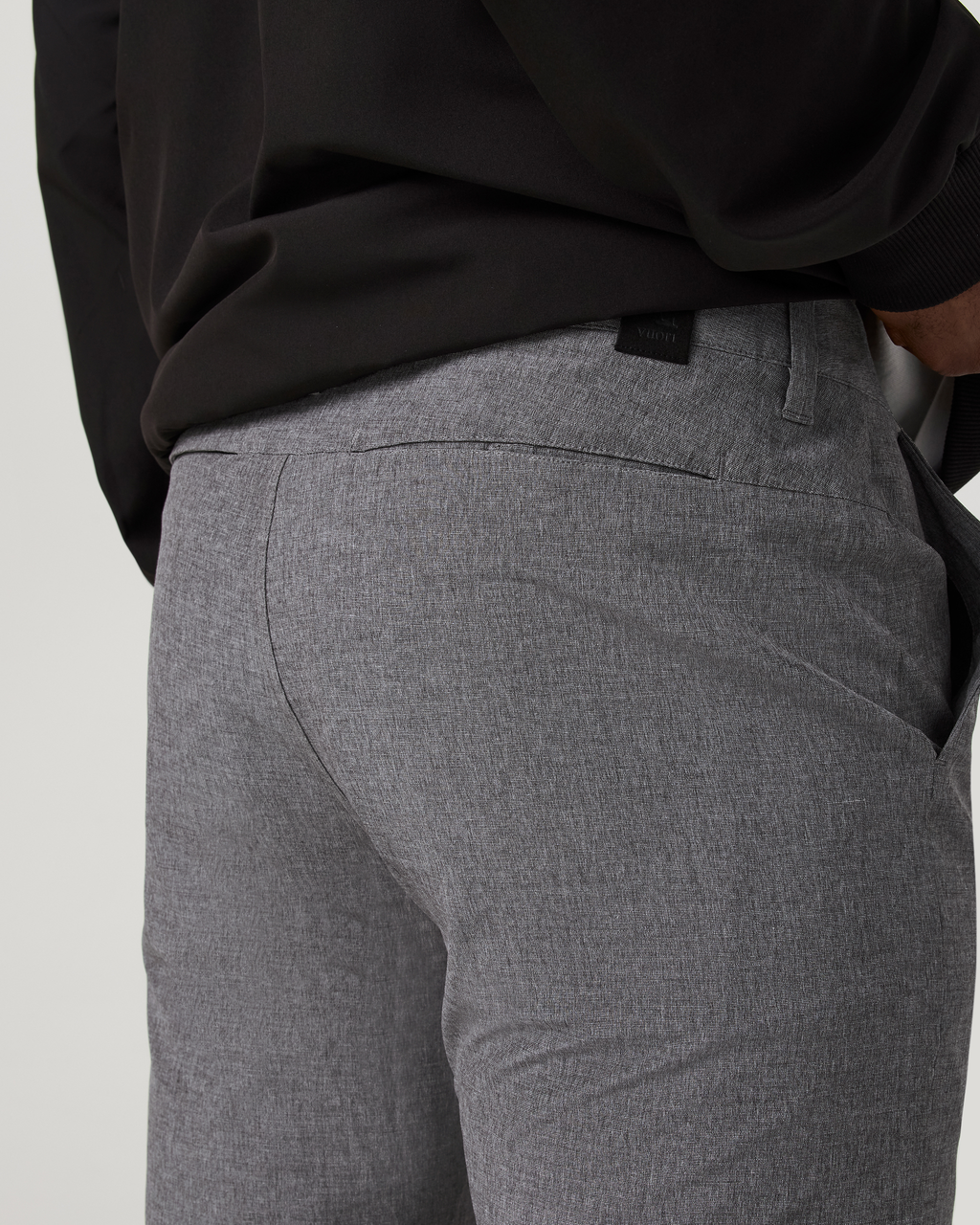 Aim Trouser Athletic Slim Fit 30 | Gull Grey Linen Texture