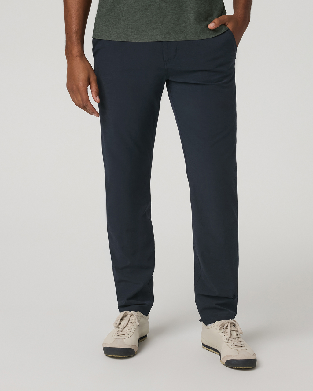 Aim Trouser Athletic Slim Fit 32 | Navy Linen Texture