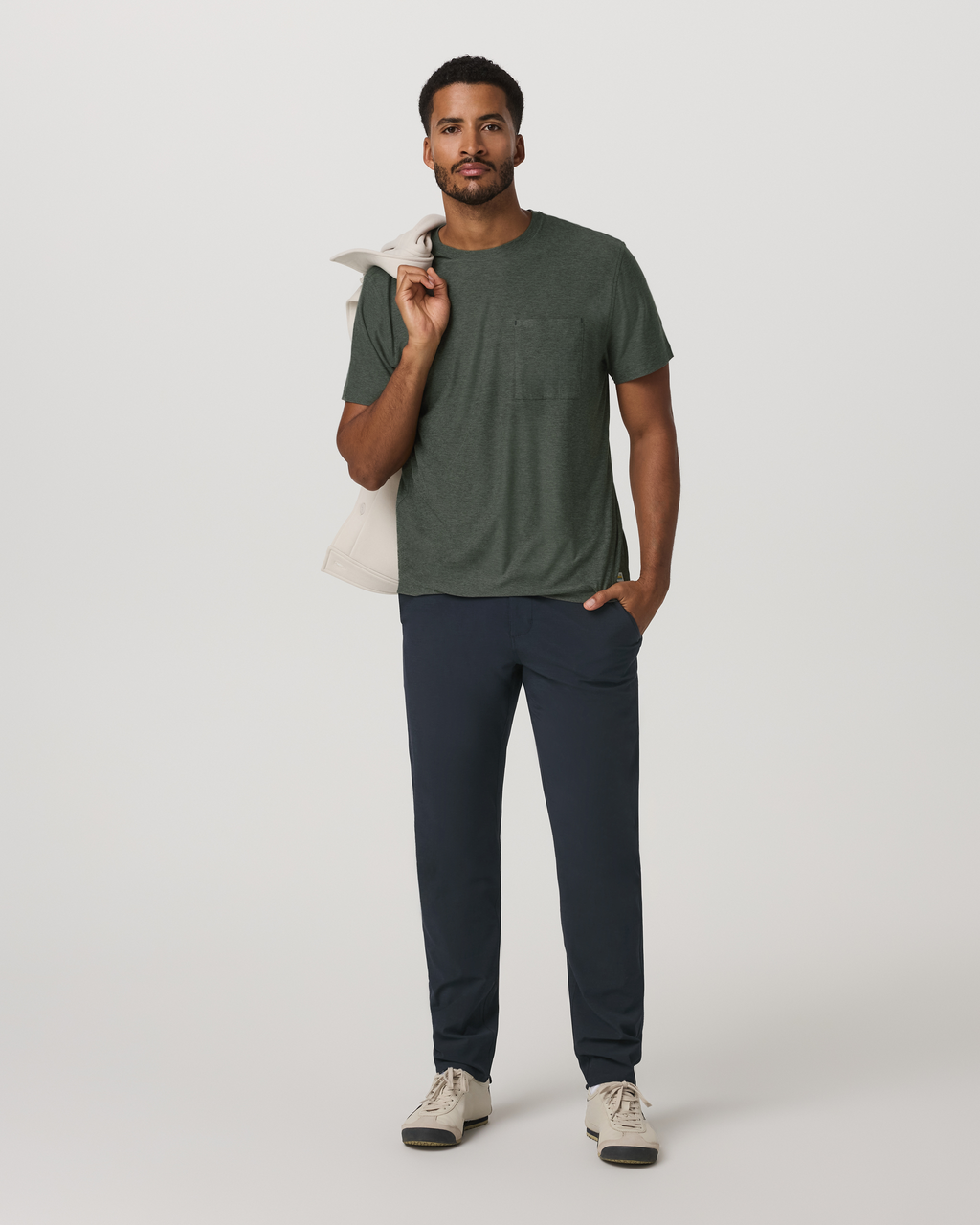 Aim Trouser Athletic Slim Fit 32 | Navy Linen Texture