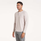 Long-Sleeve Ease Performance Henley | Oyster Heather