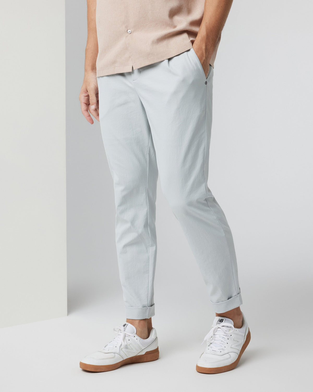 Cascade Elastic Waist Trouser | Sky Grey