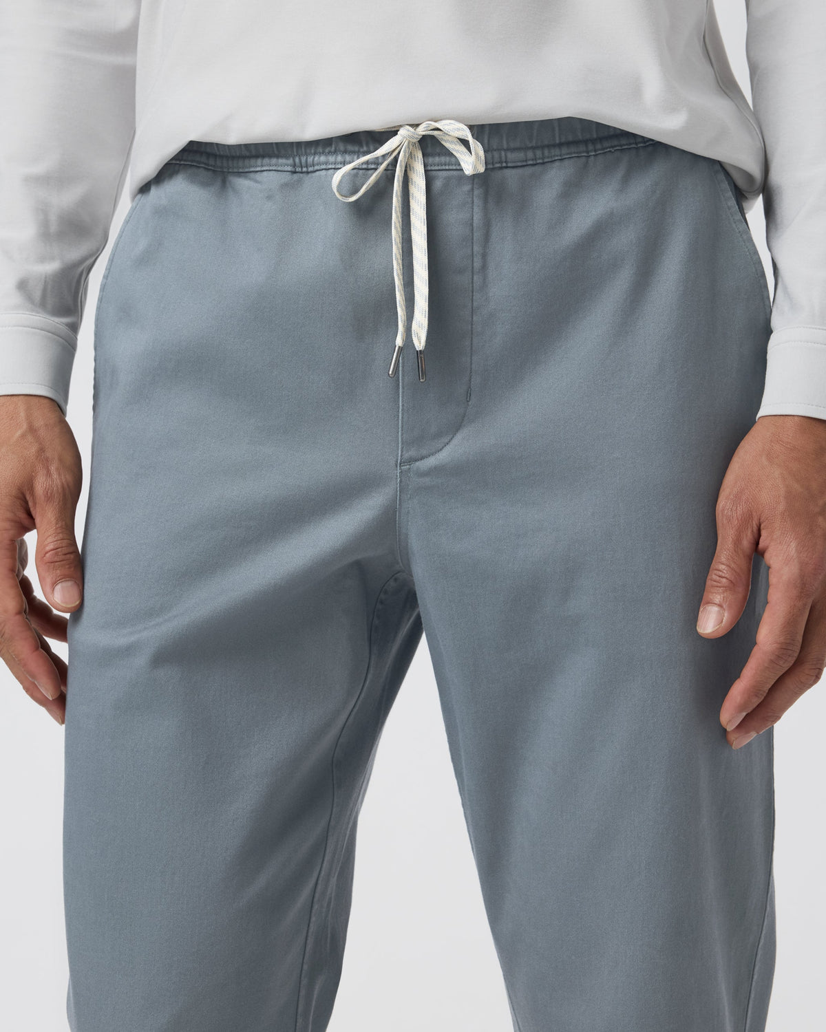 Fletcher Elastic Waist Pant Athletic Slim Fit 30 | Dusty Blue