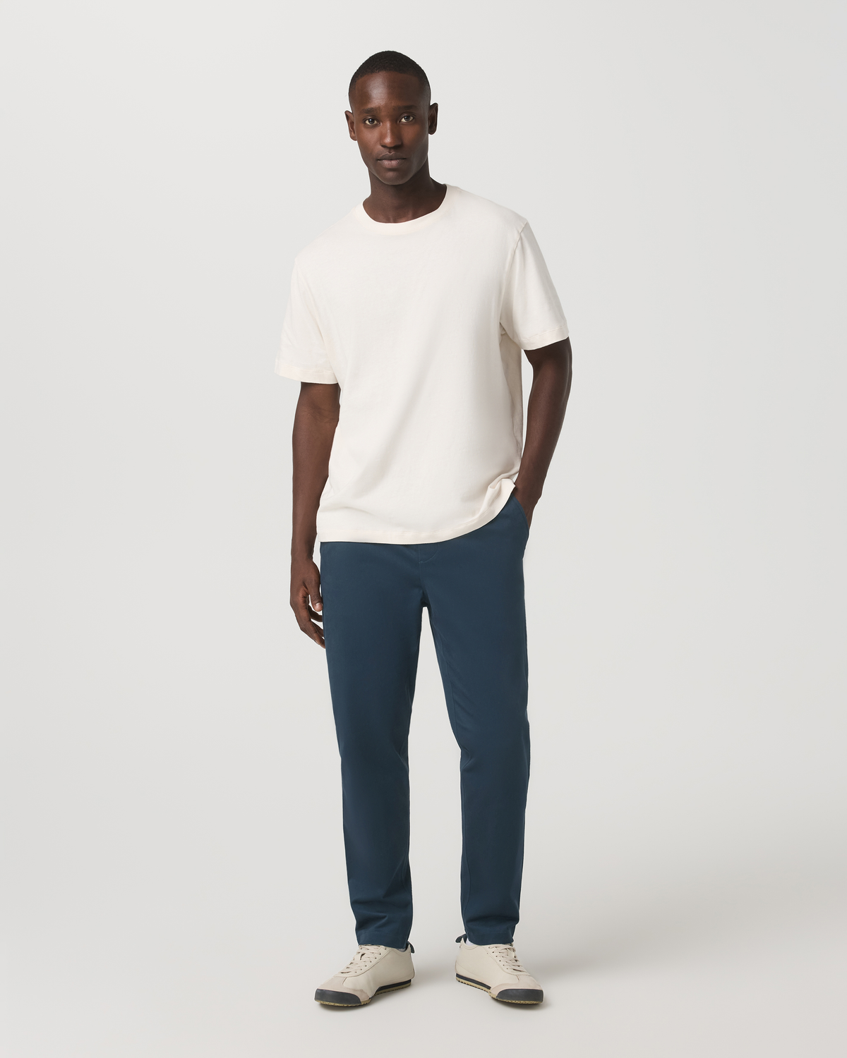 Fletcher Elastic Waist Pant Athletic Slim Fit 30 | Ocean Blue