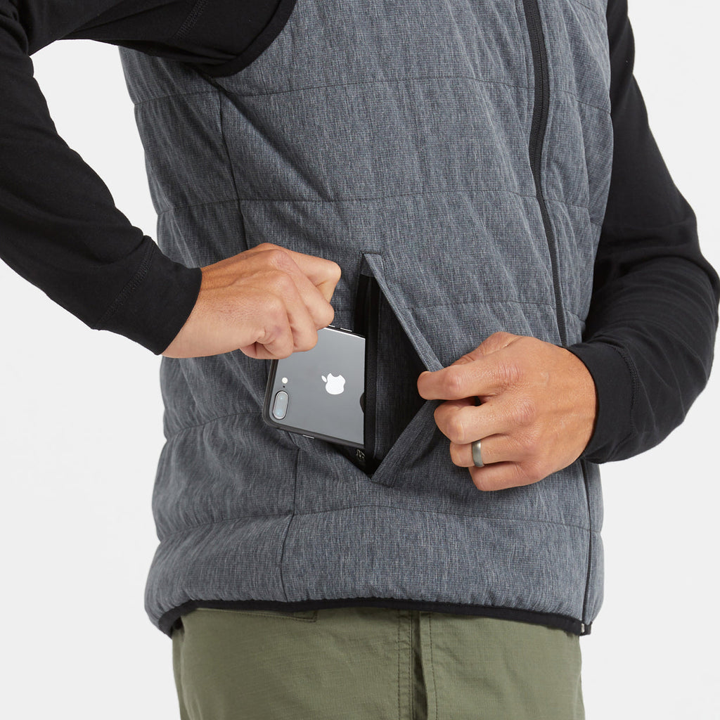Atlantic Vest | Black Linen Texture