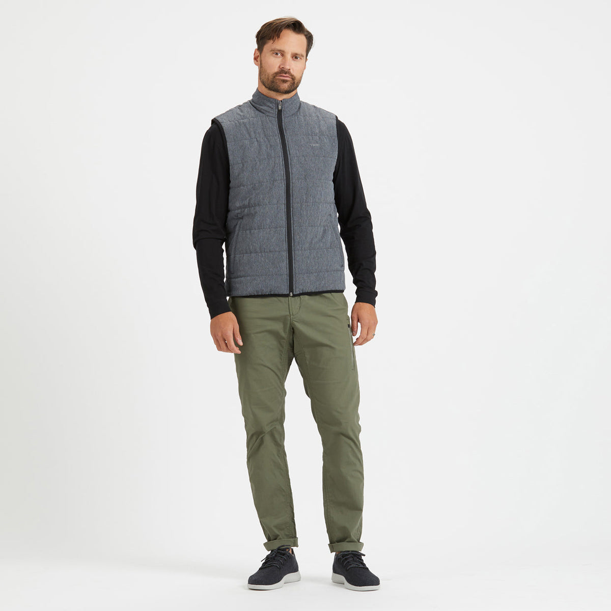 Atlantic Vest | Black Linen Texture
