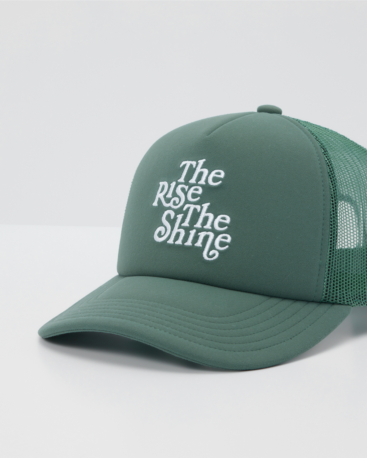 The Rise The Shine Trucker Hat | Agate Green