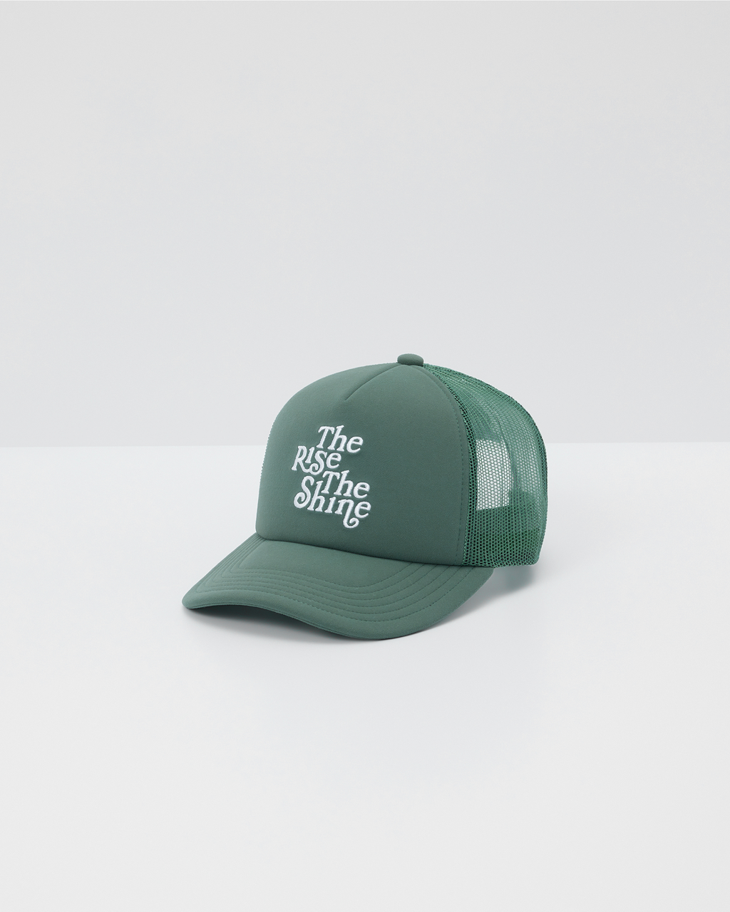 The Rise The Shine Trucker Hat | Agate Green