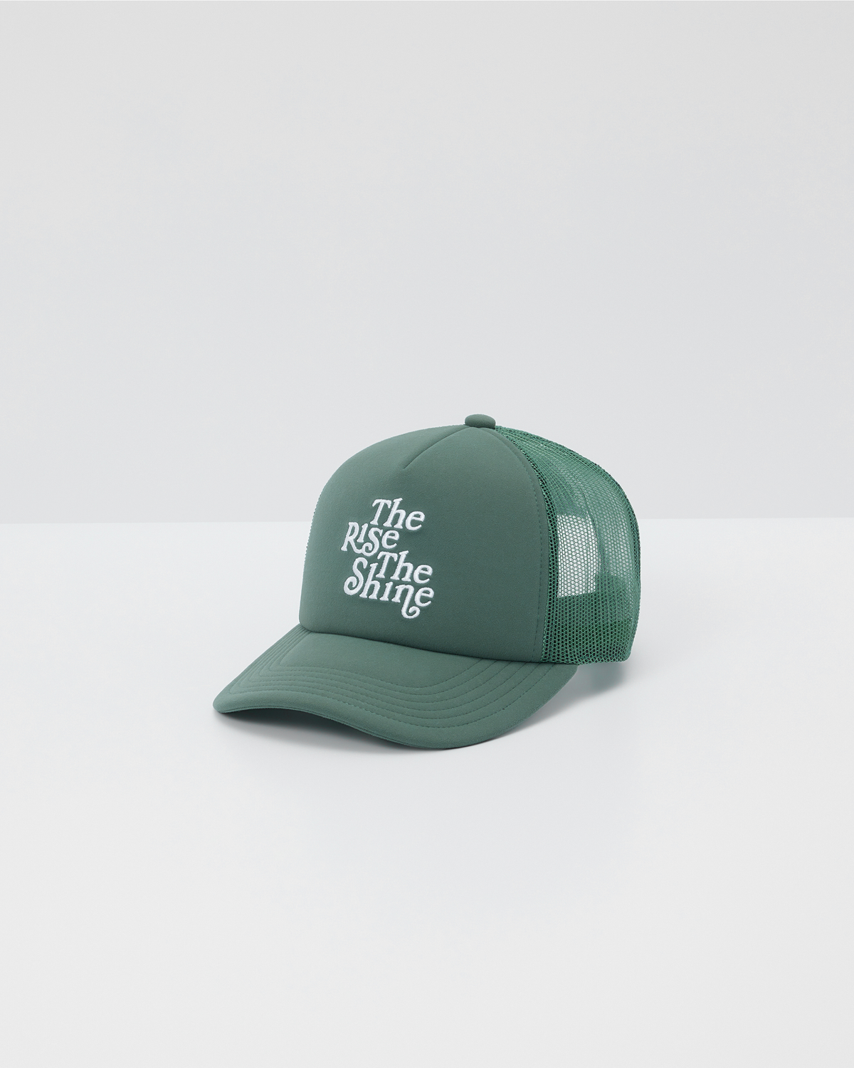 The Rise The Shine Trucker Hat | Agate Green