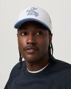 The Rise The Shine Trucker Hat | Light French Blue
