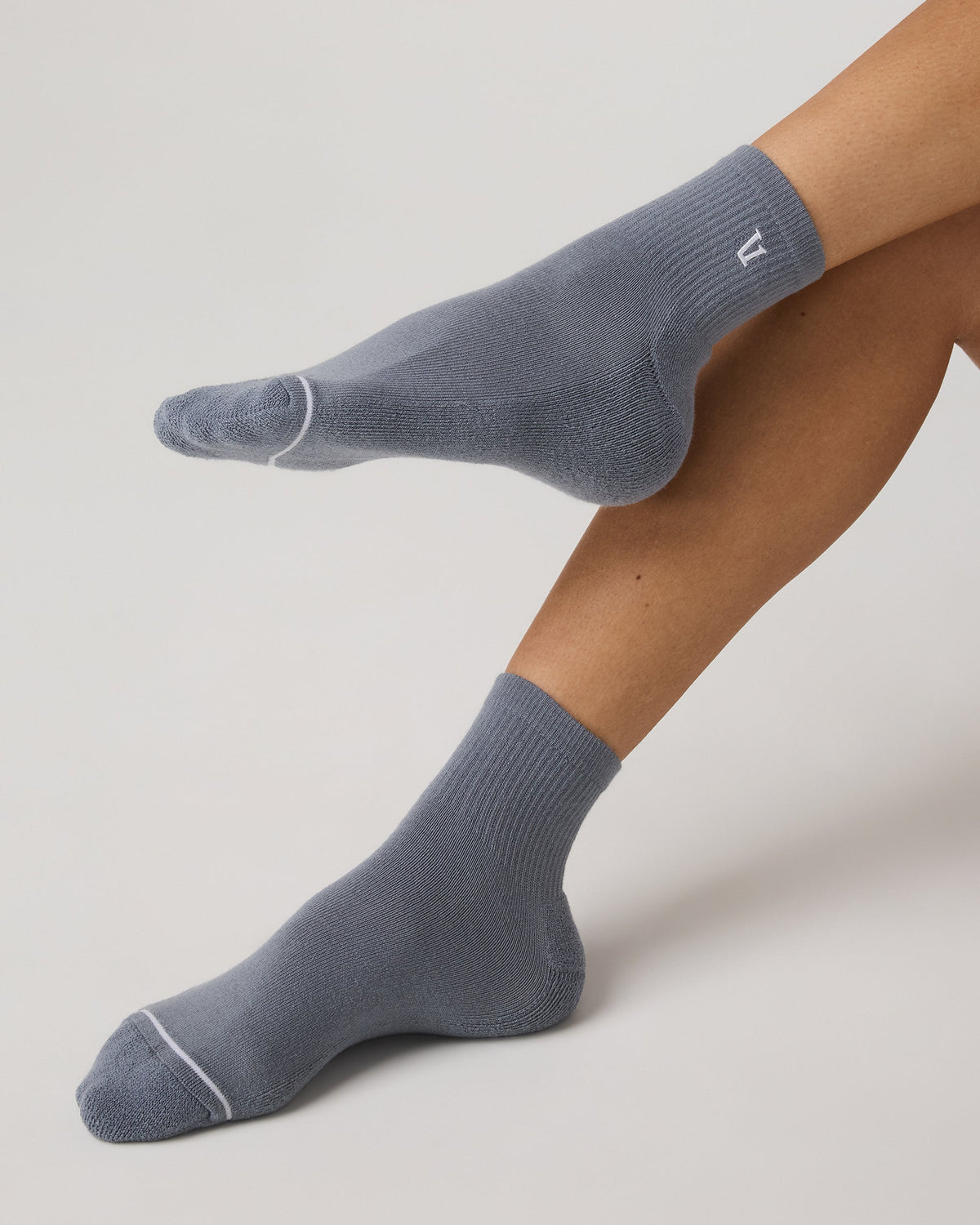 Quarter Crew V1 Sock | Slate Blue