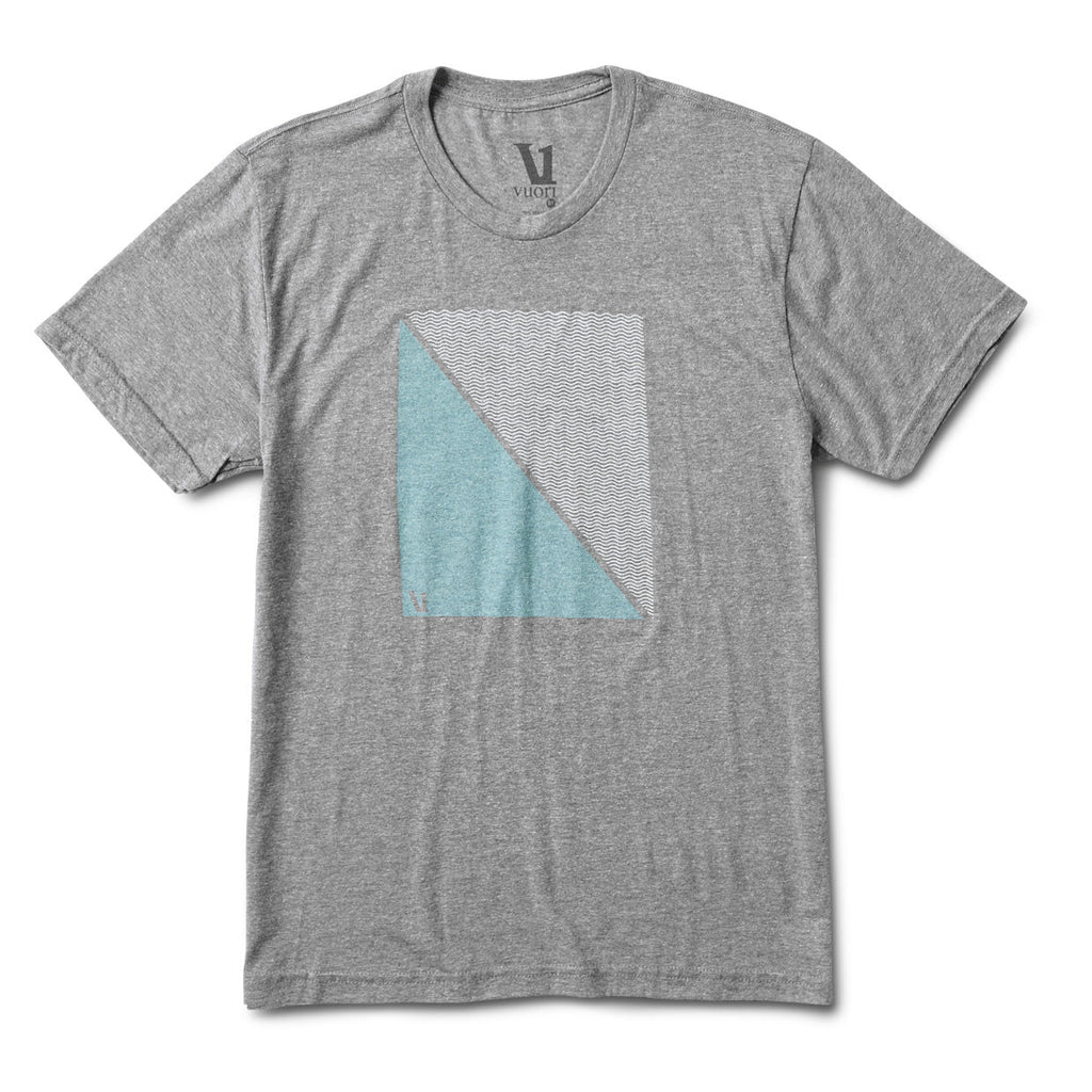 Diagonal Waves Tee | Heather Grey