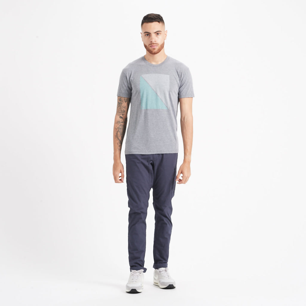 Diagonal Waves Tee | Heather Grey