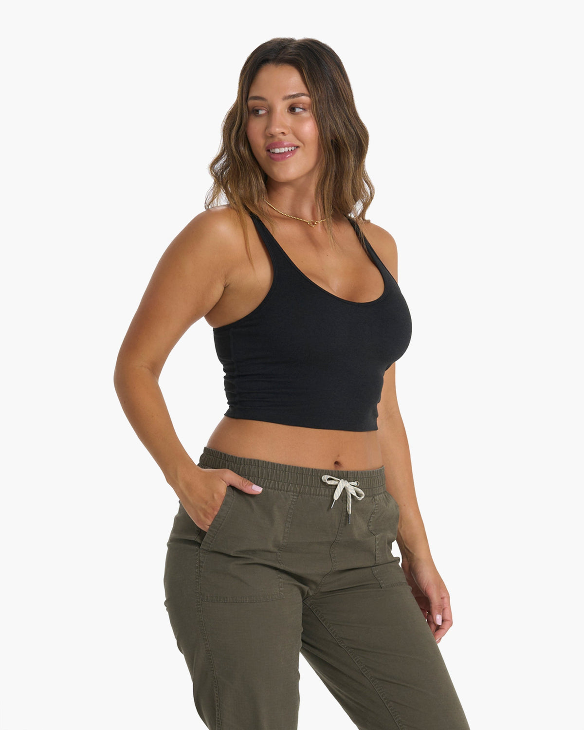 Halo Performance Crop | Black Heather