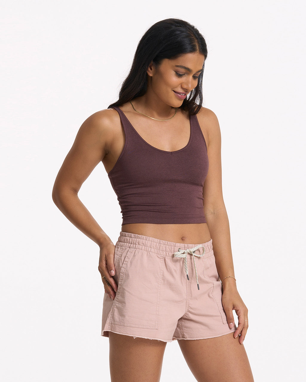 Halo Performance Crop | Chestnut Heather