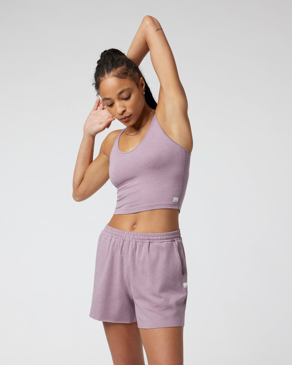 Halo Performance Crop | Lilac Heather